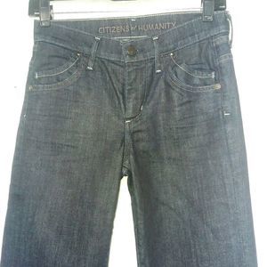 Citizens of Humanity Hutton blue jeans women's 25 medium rise wide leg indigo